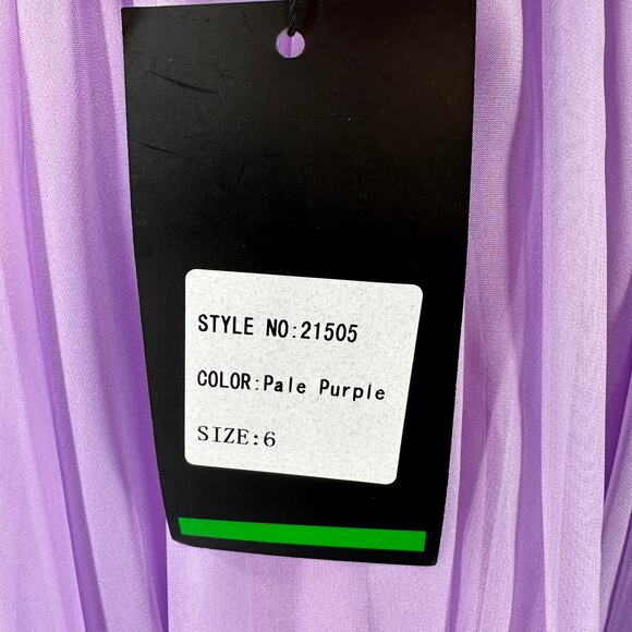 La Femme Prom Dress SZ 6 Pale Purple Formal Gown Embellished Lace Top Sleeveless - Picture 12 of 14